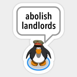 Abolish Landlords - Club Penguin Sticker